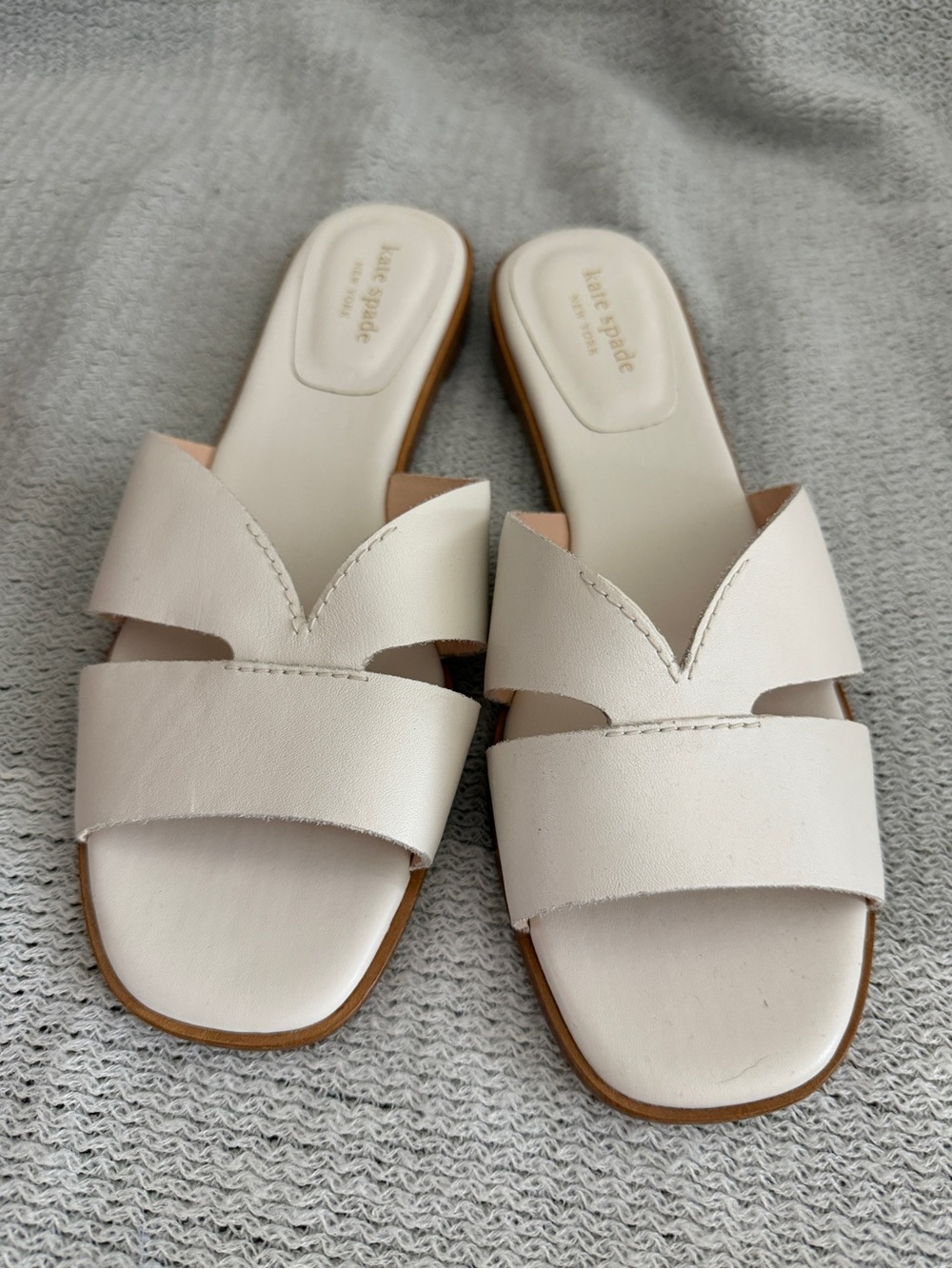kate spade cream leather slide sandals
